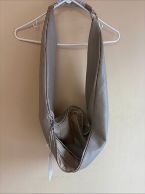 Taupe Leather Hobo Bag – Stylish Everyday Shoulder Bag